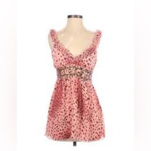 Boston Proper peachy pink leopard print empire waist tank style top